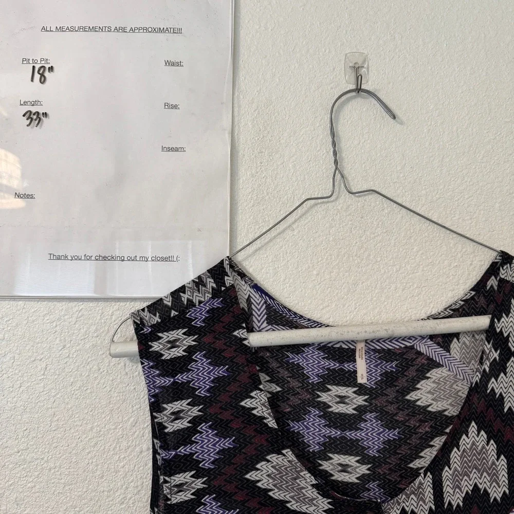 Free People Sleeveless Mini Dress‎ S Purple Geometric Aztec Print V-Neck Boho
